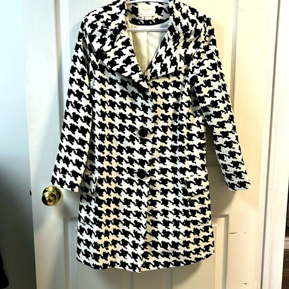 Kate spade hounds tooth tweed jacket.  Ladies size medium - Picture 1 of 6